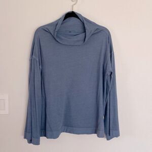Free People We the Free Blue Draped Neck Shirt - Size M‎